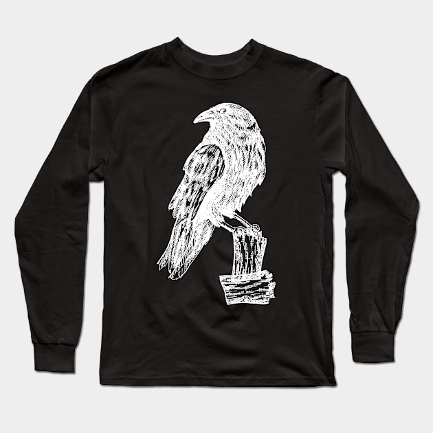 Scary Crow Raven Long Sleeve T-Shirt by shirtsyoulike